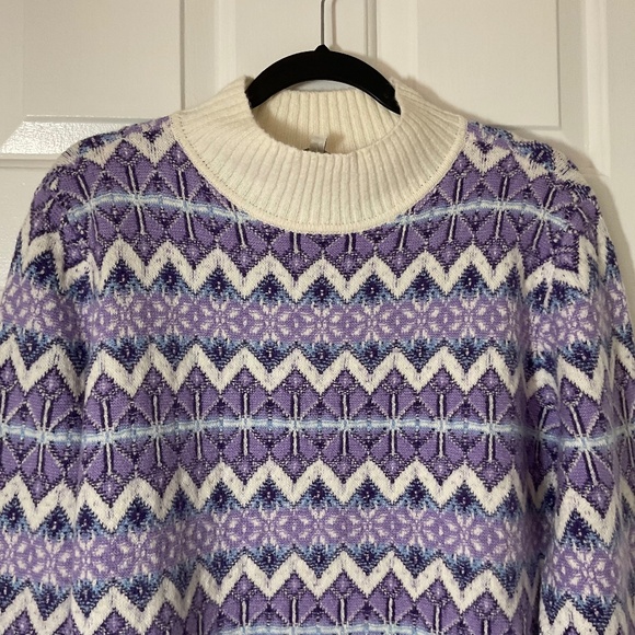 Talbots Zig Zag Mock Neck Sweater - NWT - Picture 1 of 12